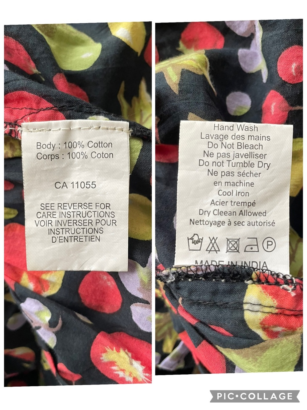 Dress Addict Fruit Print Midi Dress Smocked Waist Large 100% Cotton Novelty - Picture 9 of 9